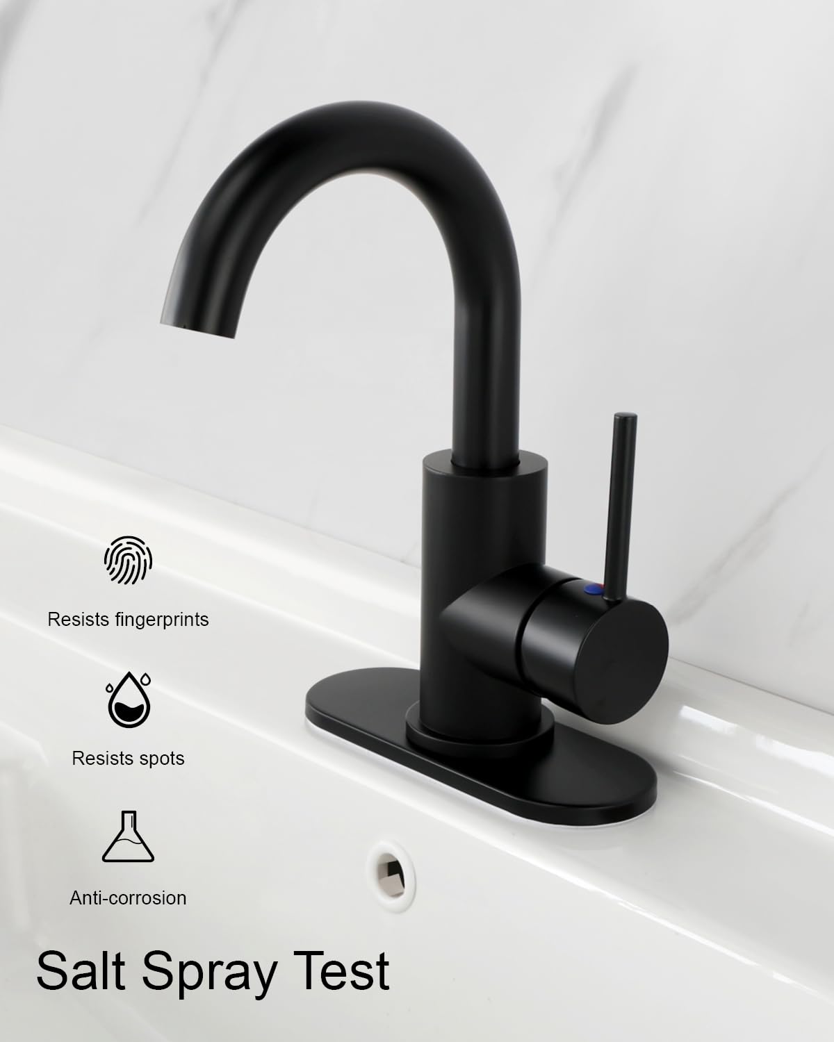 RKF BF3501P-MB single-handle control provides precise hot and cold adjustment.