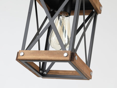 Black metal and wood duo complements modern or traditional decor