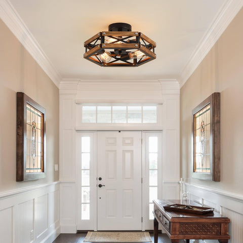 RKUCSR black finish ceiling light enhances modern and traditional spaces.