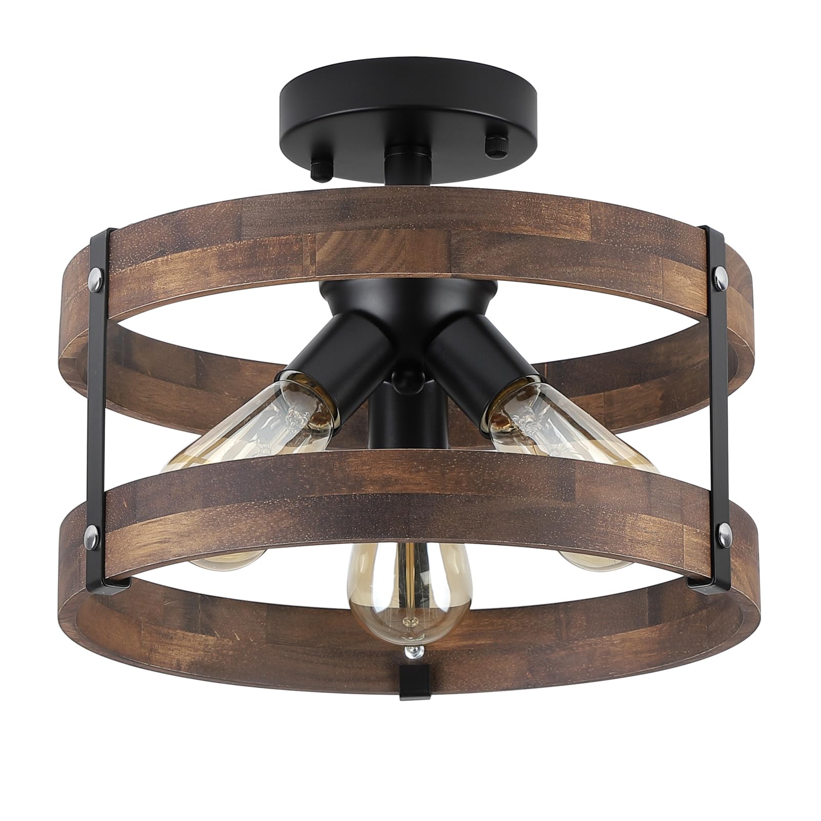 RKUCSR wood and metal design blends farmhouse and modern aesthetics.