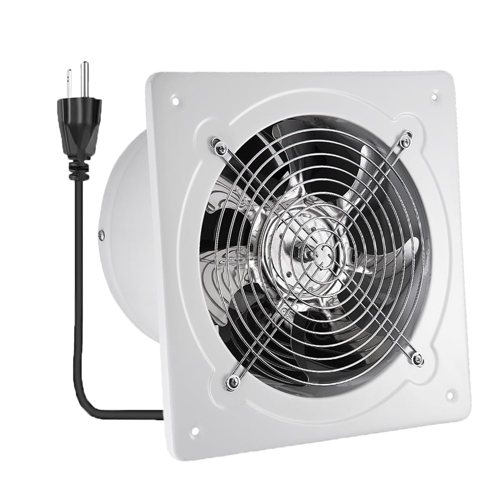 RLOZUI 6-inch exhaust fan front view showing durable metal housing for reliable ventilation