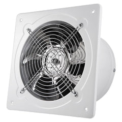RLOZUI 8-inch exhaust fan front view, wall-mounted and improves airflow in kitchens and baths.