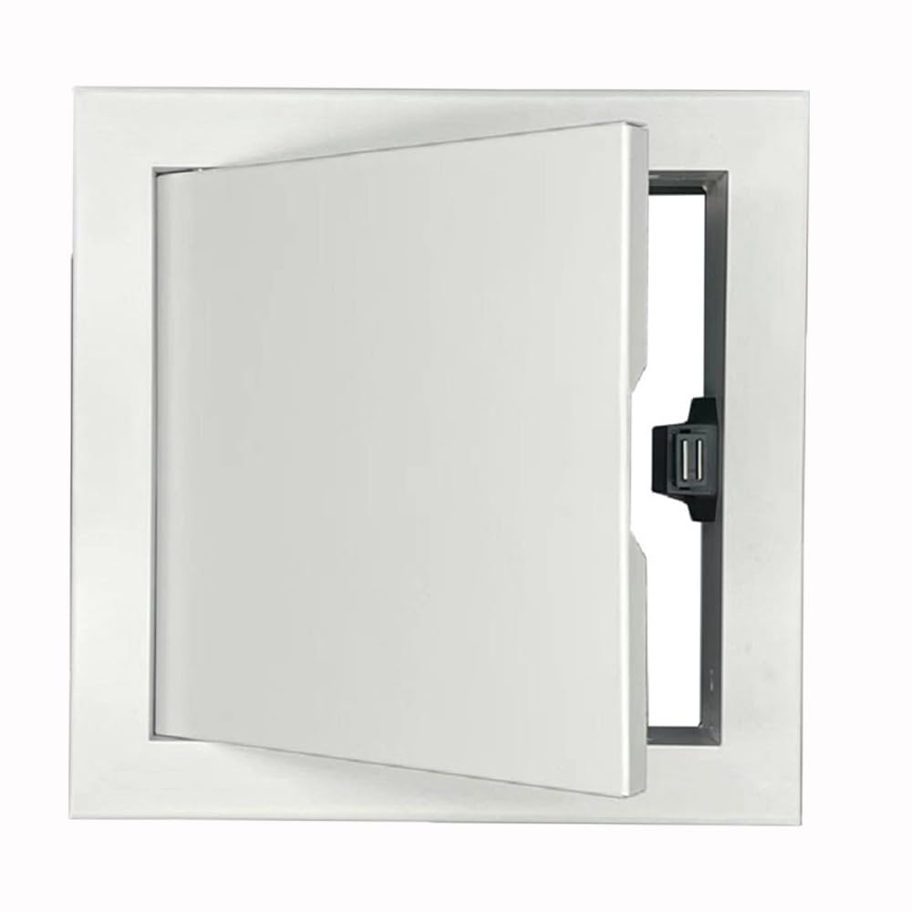 RLOZUI 8x8 access door front view with white powder coat finish