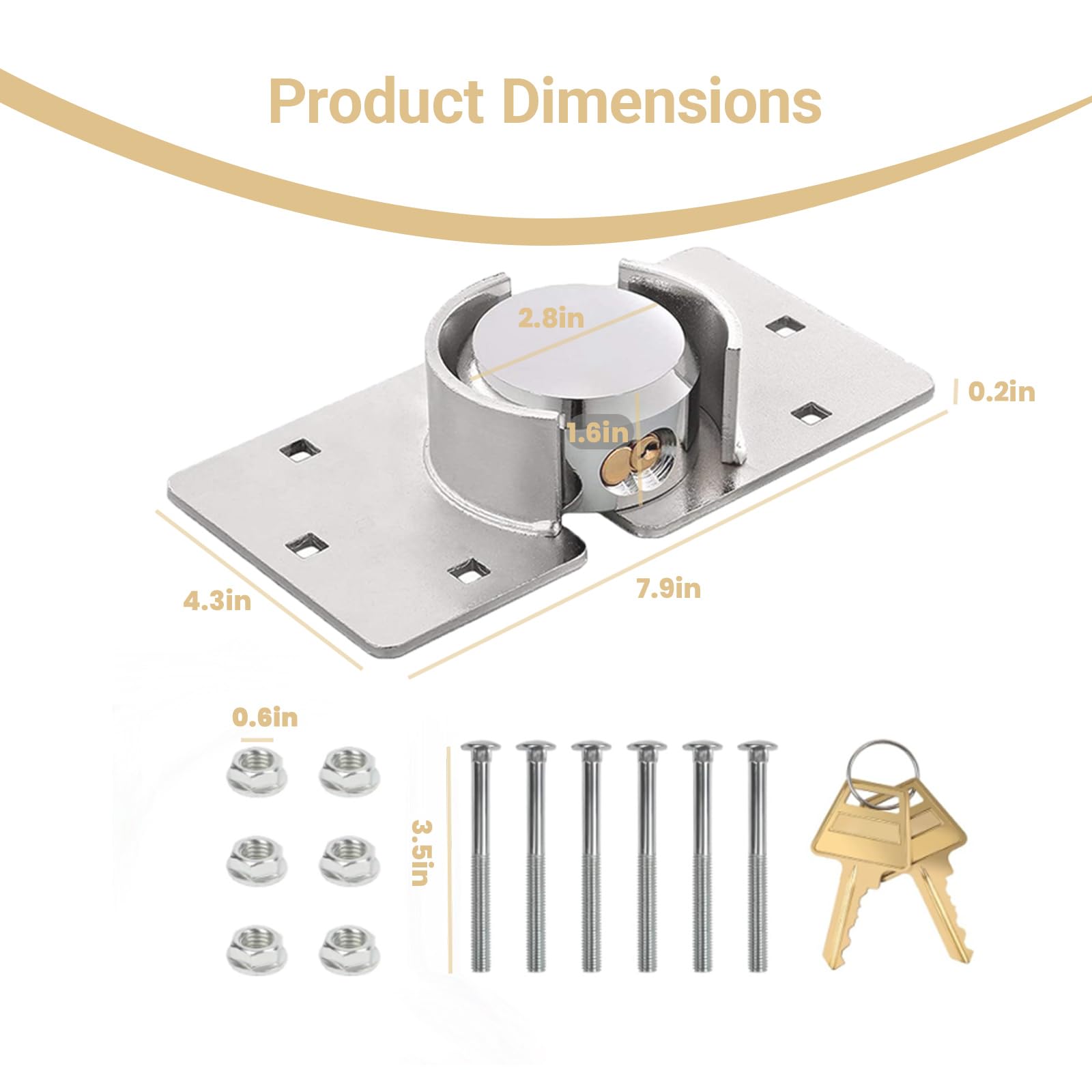 RLOZUI brass-cylinder padlock for smooth key operation