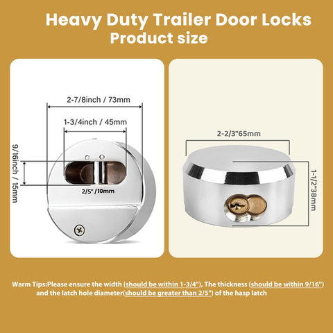 RLOZUI heavy duty padlock with chrome finish for outdoor durability
