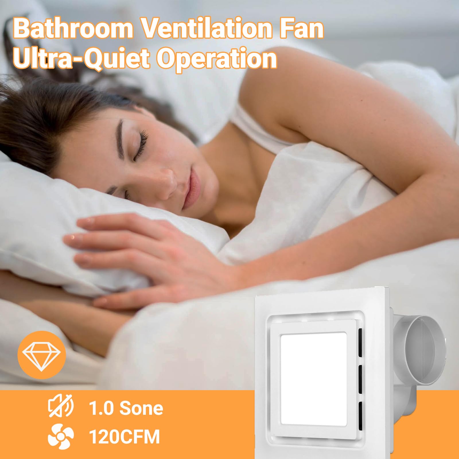 RLOZUI ABS plastic housing for durable bathroom ventilation