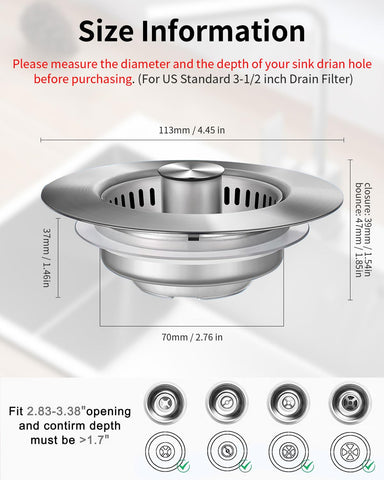 RLQXG SUS 304 stainless steel body for durable, rust-resistant kitchen use.
