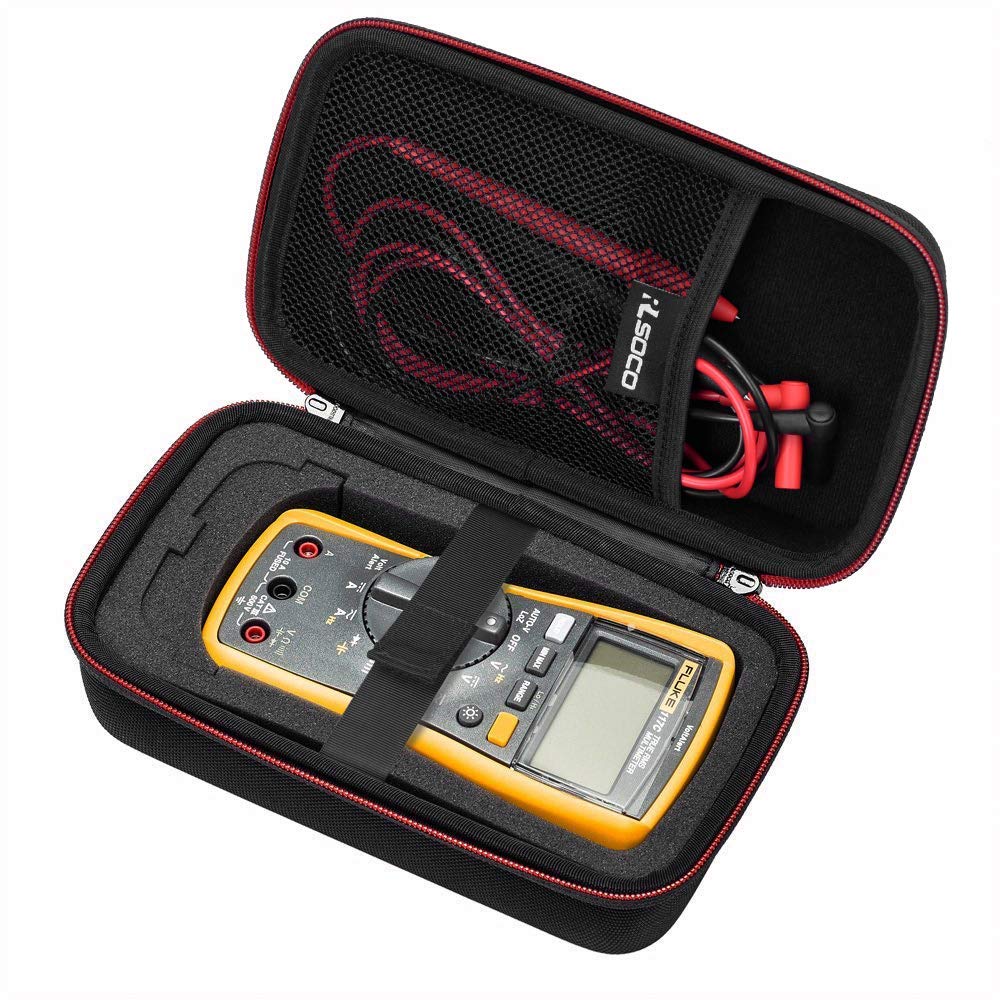 RLSOCO Fluke 15B+ case with red zipper securely protects your meter
