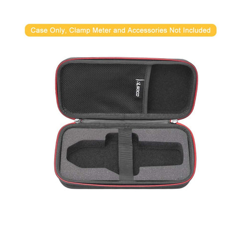 Interior foam cutouts secure meters and accessories