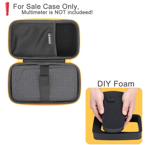 DIY foam setup inside the case adapts to multiple meters.