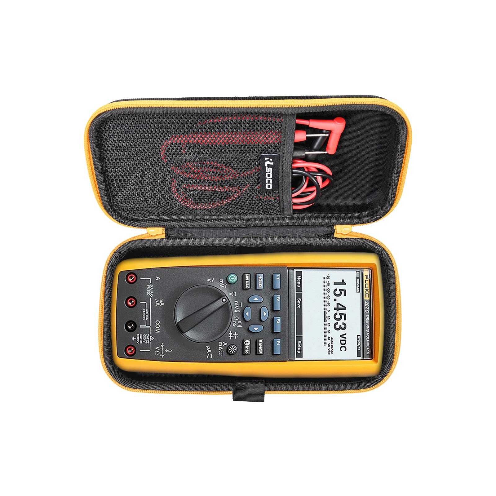 RLSOCO hard case exterior view showing compact protection for Fluke meters