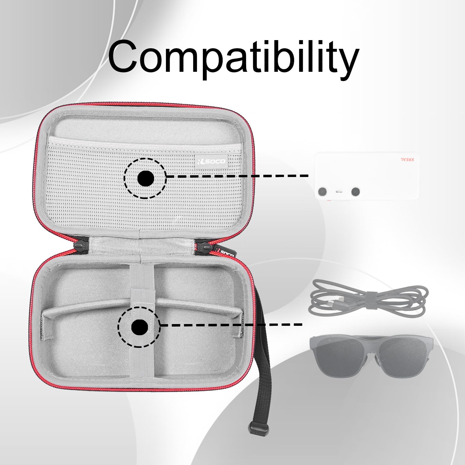 RLSOCO case pocket for Beam Pro and accessory storage inside the case.