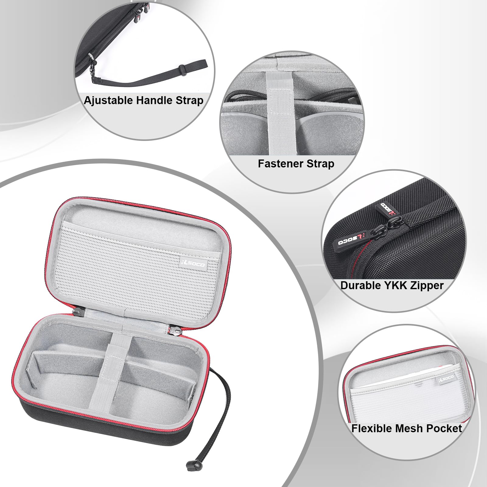 RLSOCO case featuring smooth YKK zipper for reliable use.
