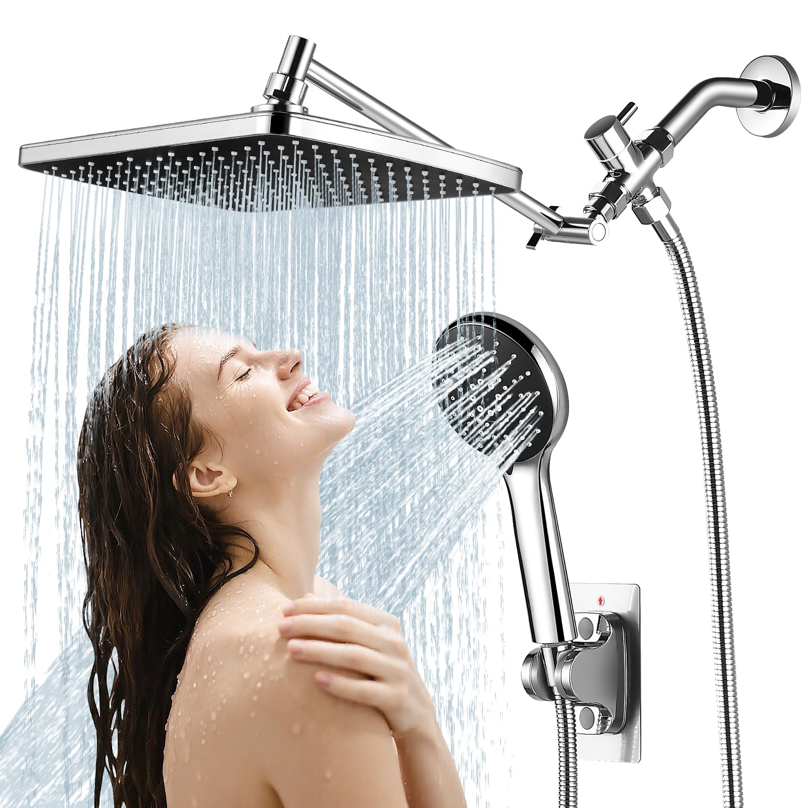 RNDIOZD 11-8-inch rectangular rain shower head delivers full-body coverage and a soothing rinse