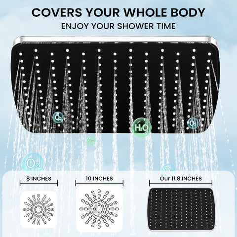 RNDIOZD chrome-finish shower system resists tarnish and gleams in any bathroom