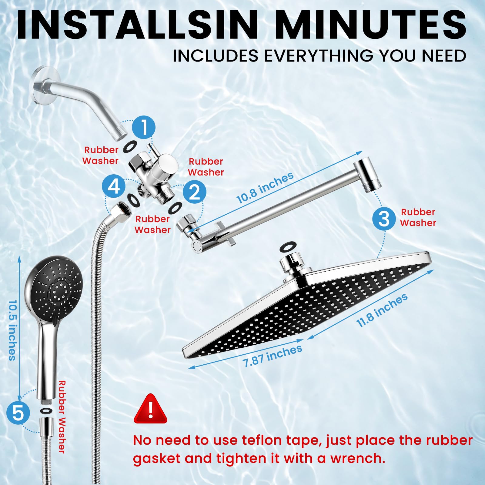 RNDIOZD handheld 5-modes spray enables versatile cleaning and targeted rinse