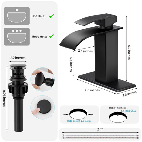 RNDIOZD faucet pop-up drain included for simple waste management