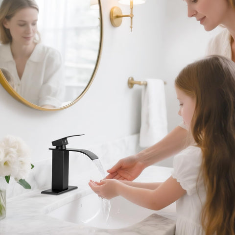 RNDIOZD bathroom faucet with single-handle control for easy temperature adjustment