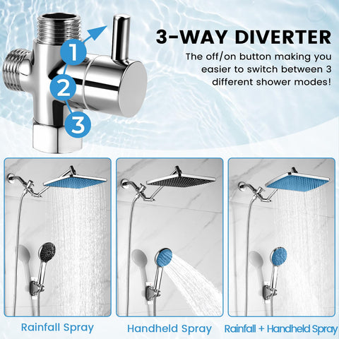 RNDIOZD three-way diverter switch lets you switch rainfall, handheld, or both