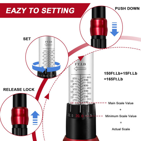 Roartisa torque wrench ergonomic knurling grip improves control.
