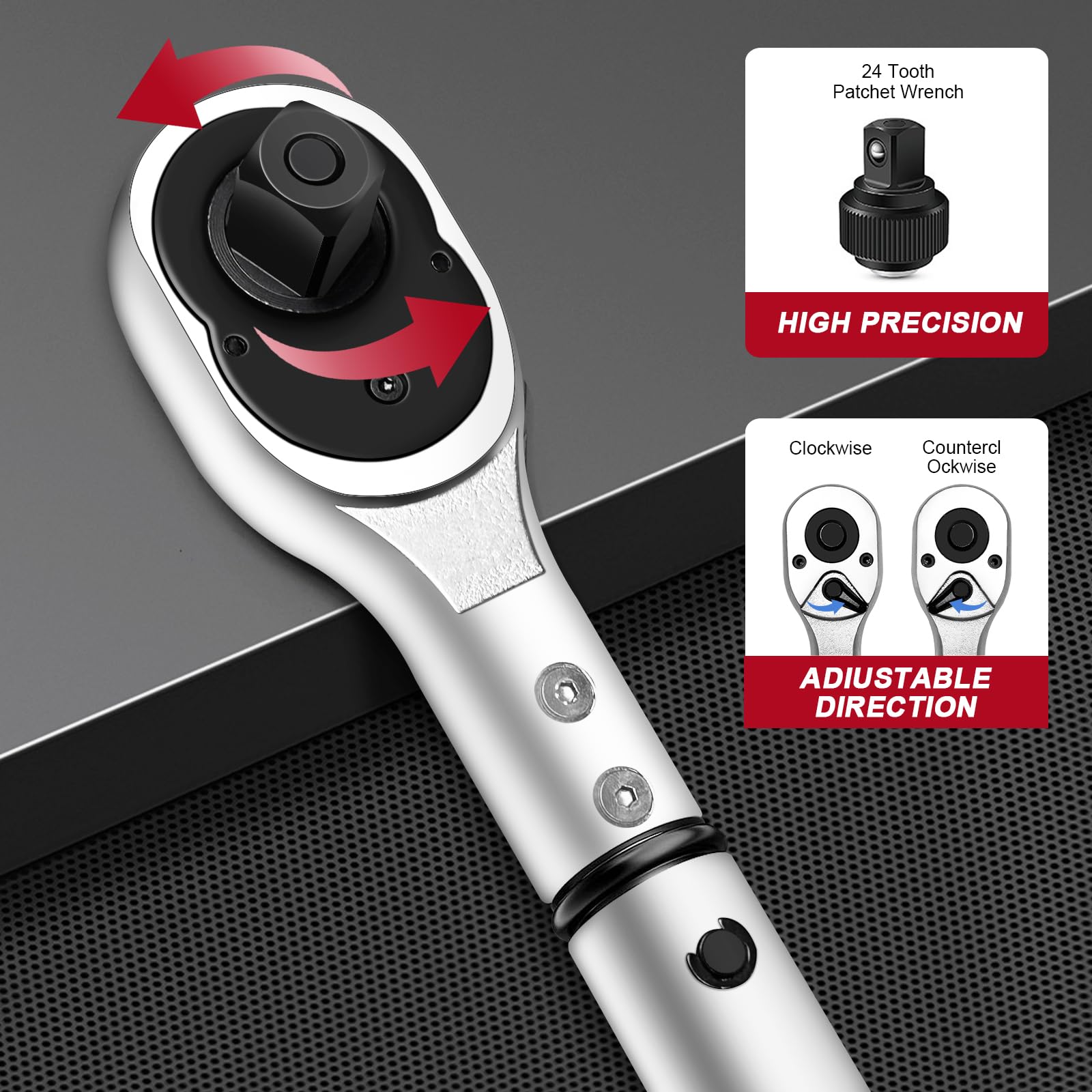 Roartisa torque wrench nickel-chrome shaft resists wear.