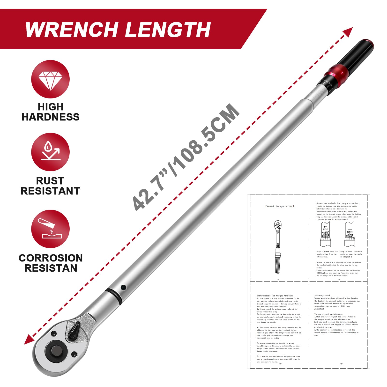 Roartisa torque wrench range scale aids accurate torque settings.