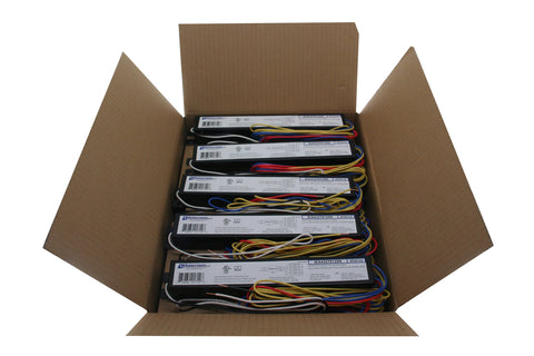 Robertson IEA432T8120N ballast front view showing compact design for easy ceiling mounting.