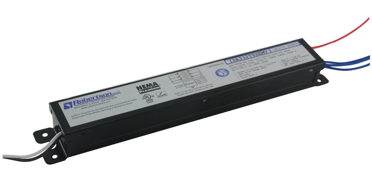 Robertson ISA332T8HEMV front view shows compact ballast for retrofits