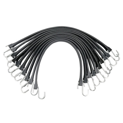 ROBLOCK 15-inch bungee cords with hooks secure tarps and cargo in all weather