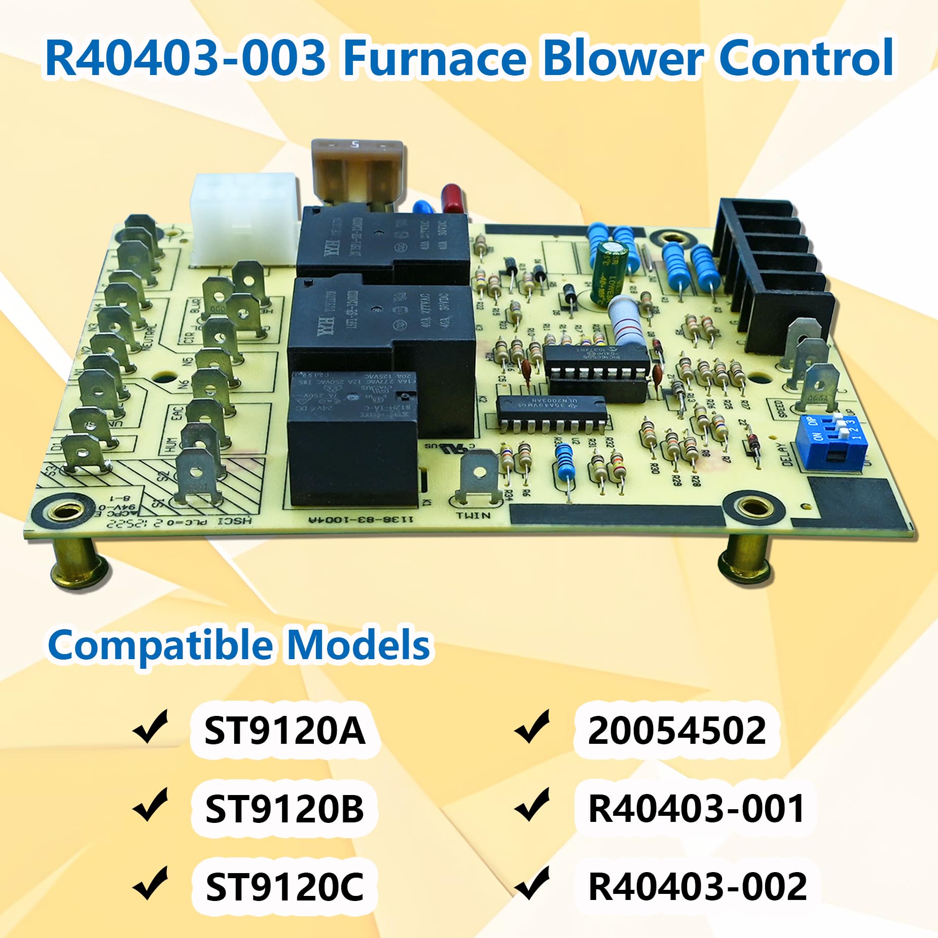 ROBOA blower board dip switch shows adjustable delay
