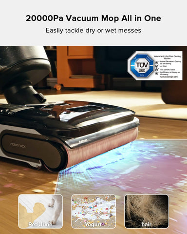 roborock F25 BX dries floors quickly with 194°F hot air