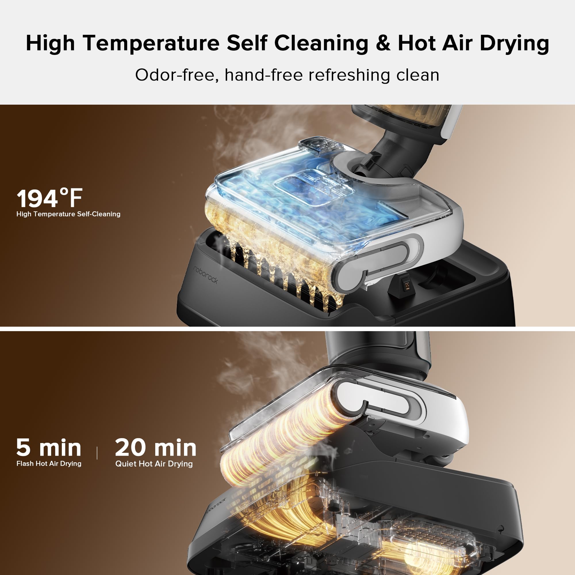 roborock F25 BX smart dirt detection adapts cleaning power