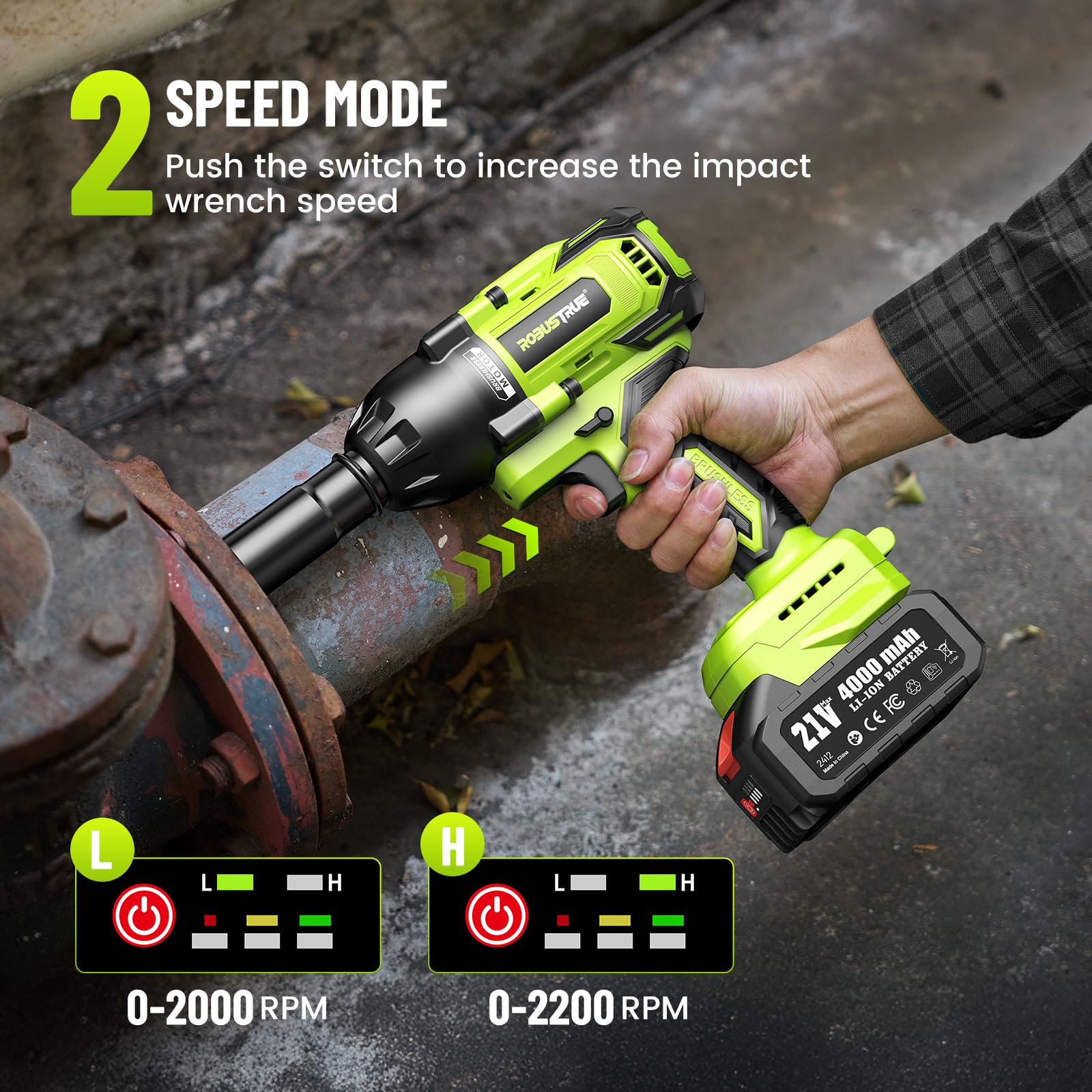 Robustrue wrench in use highlights high torque for stubborn bolts.