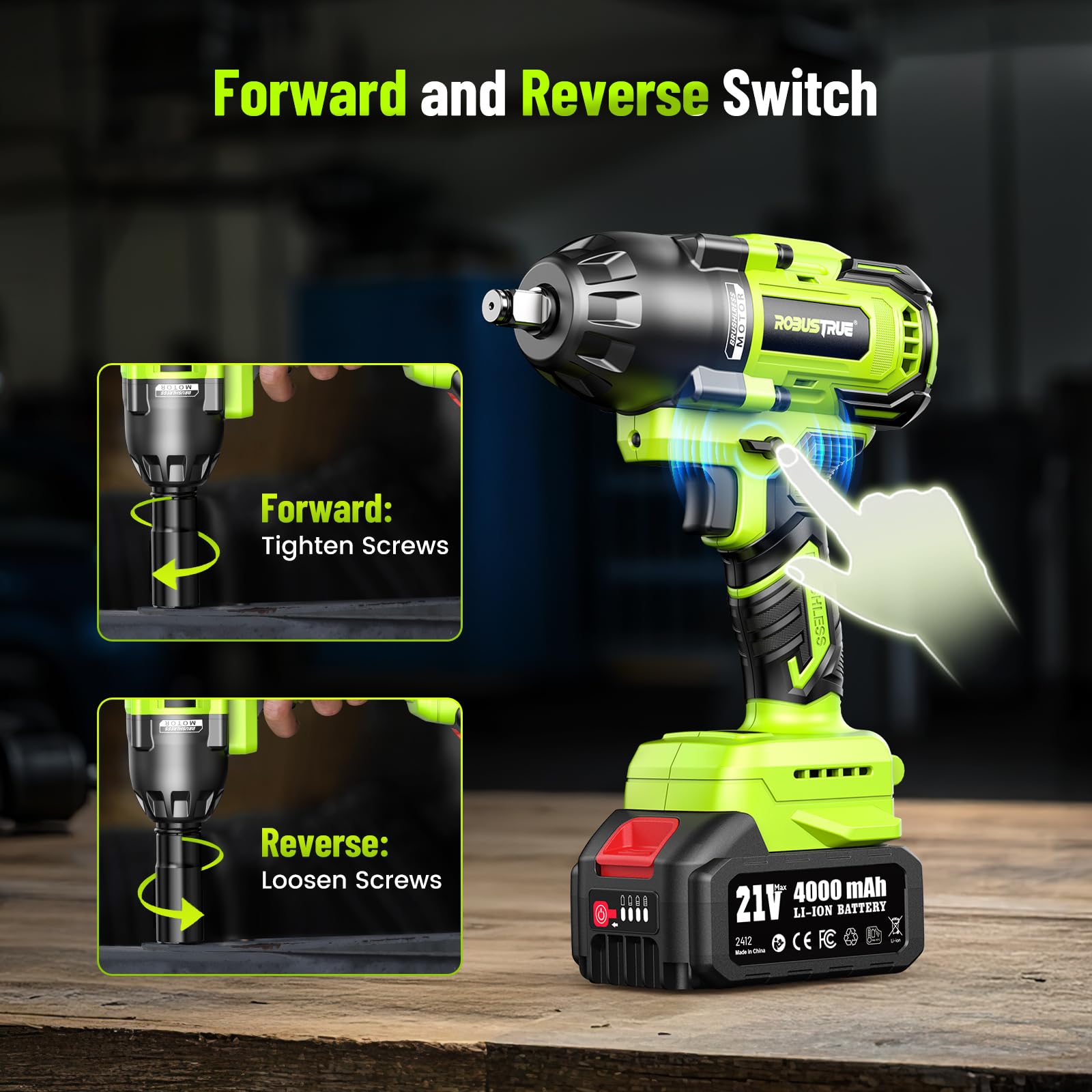 Robustrue tool in action showcases two-speed modes for versatile tasks.