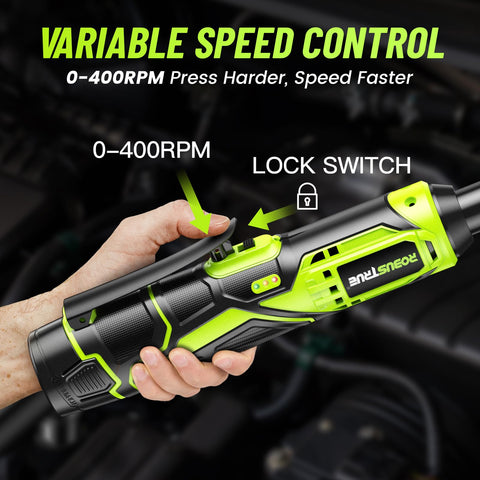 Robustrue forward-reverse switch with safety lock for safer operation.