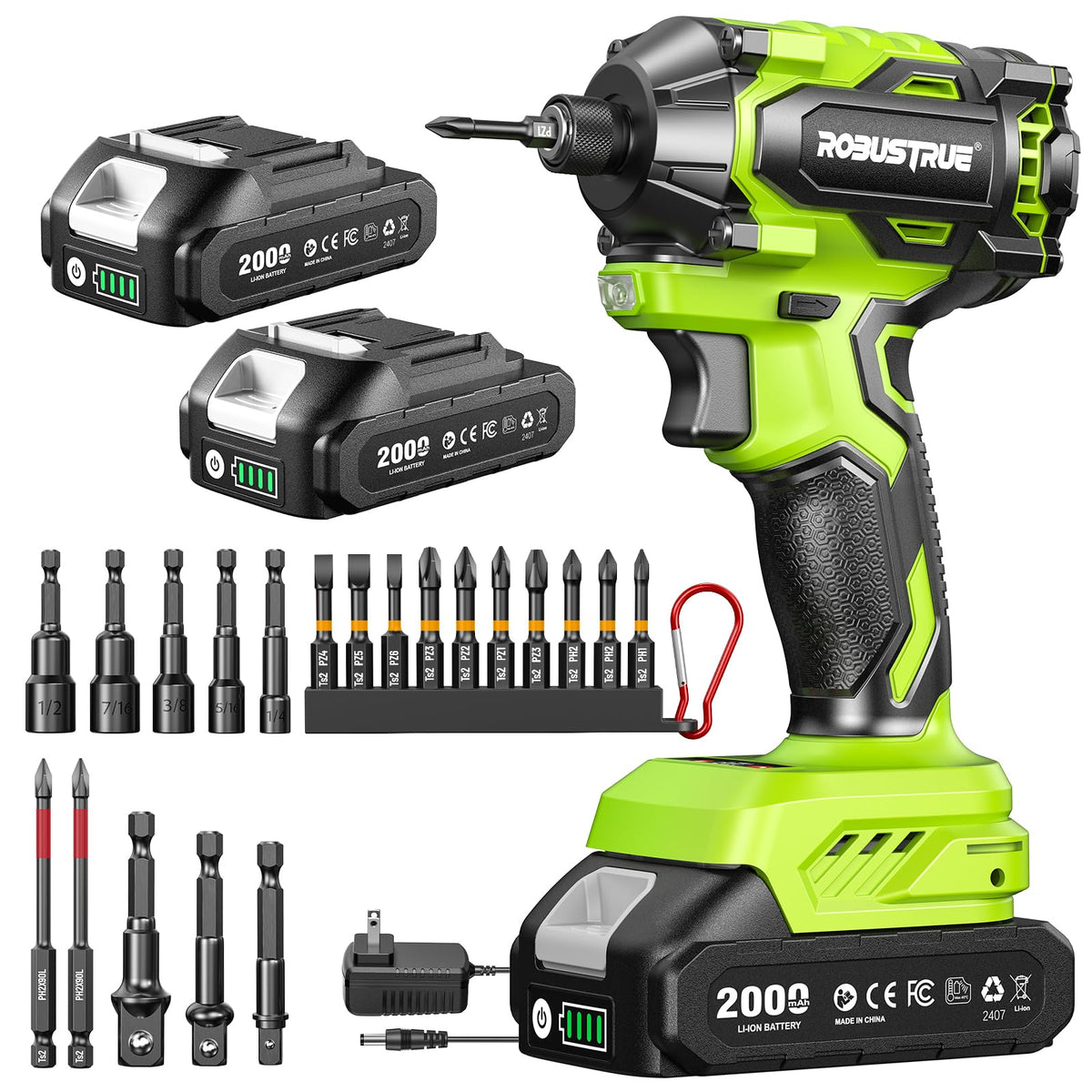Robustrue Impact Driver with 21V battery powering fastening tasks in DIY projects