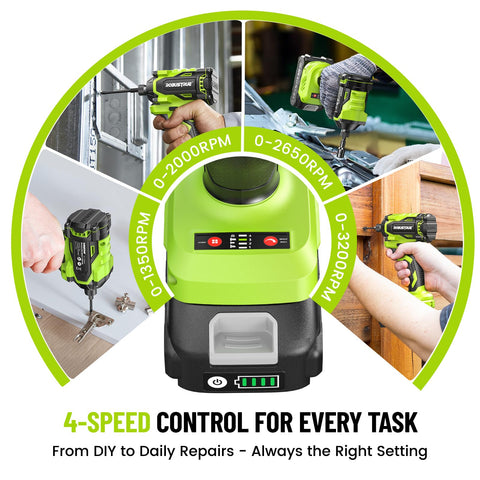 Robustrue impact driver LED work light illuminating workspace