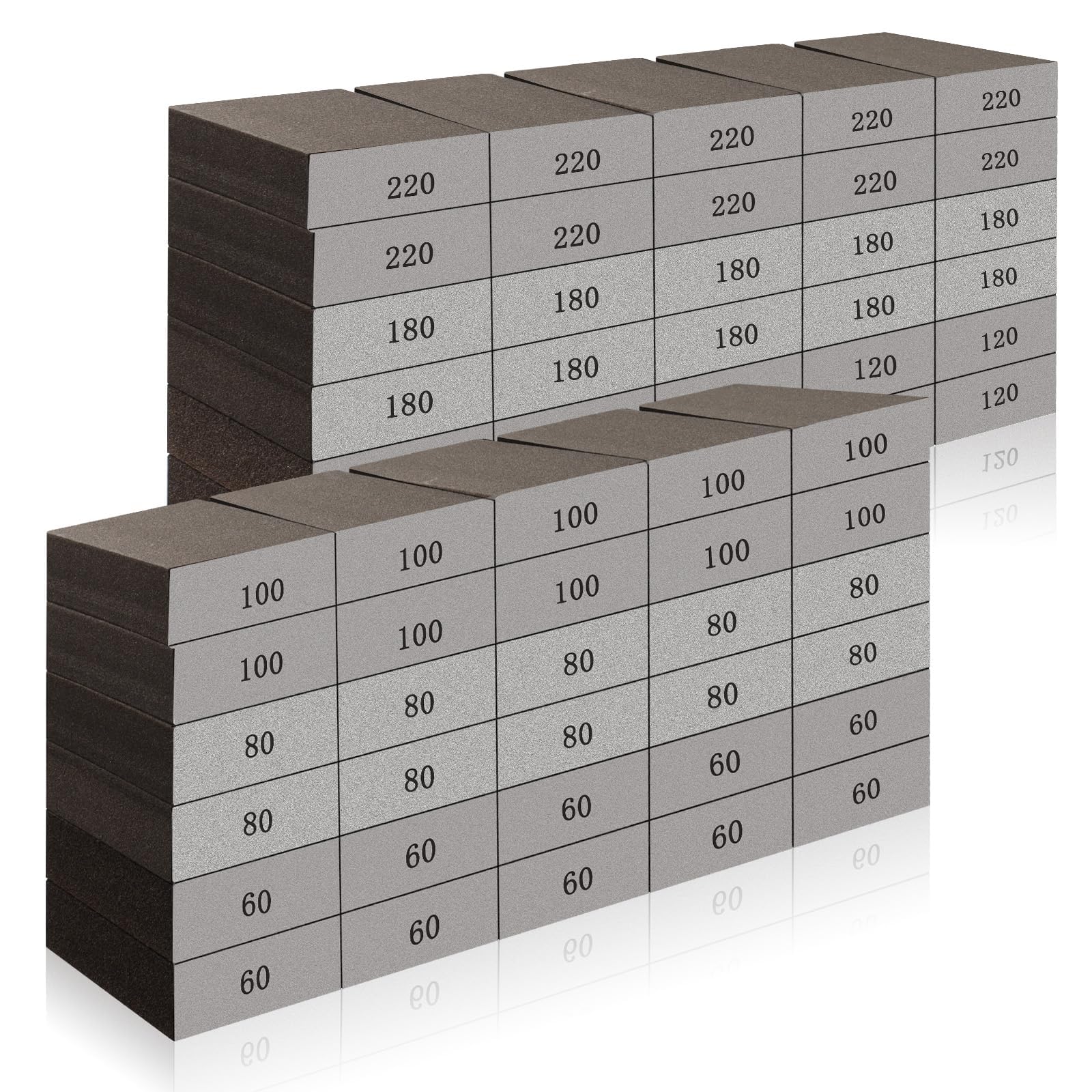 Rocaris 60-pack sanding blocks kit for versatile prep on wood and drywall.