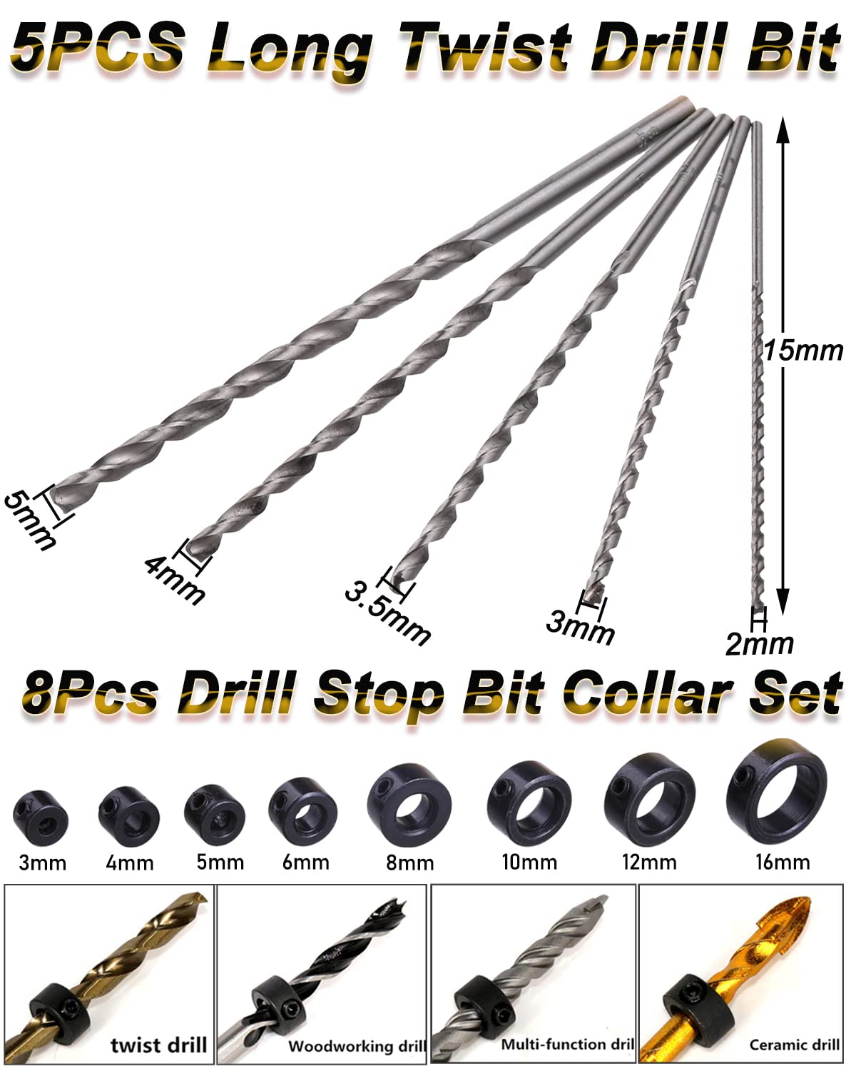 Rocaris drill stop bit collar set controls drilling depth precisely.