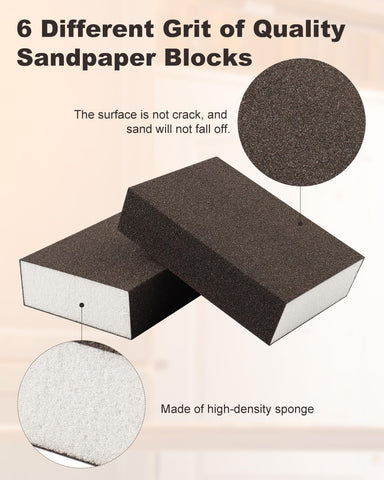 Rocaris wood sanding block in use leaving a smooth finish on wood edges.