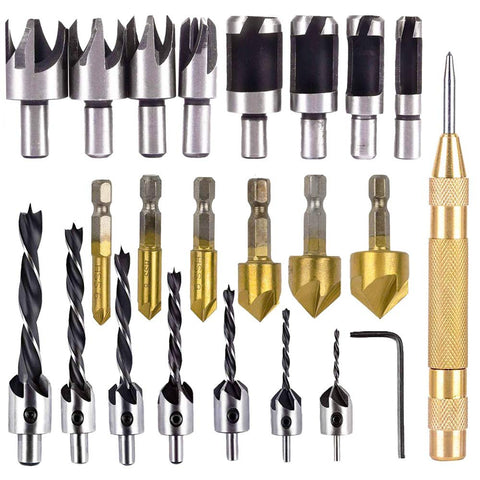 Rocaris 90-degree countersink bits in 1/4-inch hex for precise screw seating