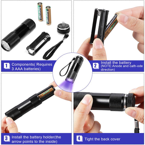 ROCEEI UV detector powers nine LEDs for long inspections.