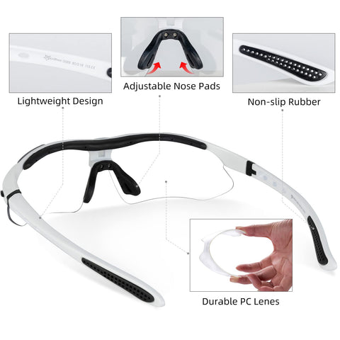 ROCKBROS pickleball glasses interchangeable strap for secure fit