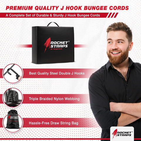 Rocket Straps Bungee Cord 48in ideal for camping gear securing.