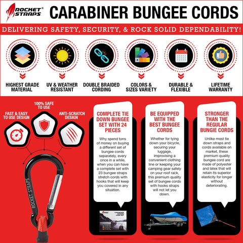 Rocket Straps bungee cord flexibility endures temperature changes for reliable outdoor use