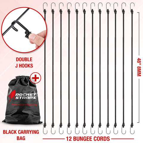 Rocket Straps Elastic Strap 48in secures loads on racks and roofs.