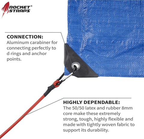 Rocket Straps tarp clip set keeps tarps secure during wind and rain