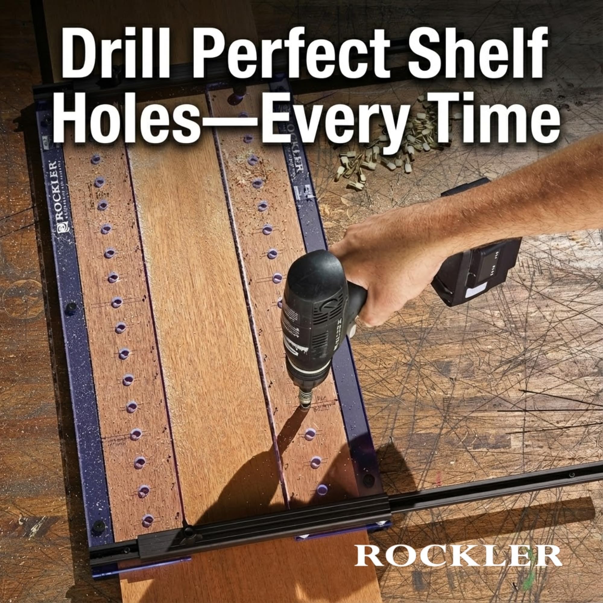 Rockler acrylic template rails provide durable guiding surfaces during setup.