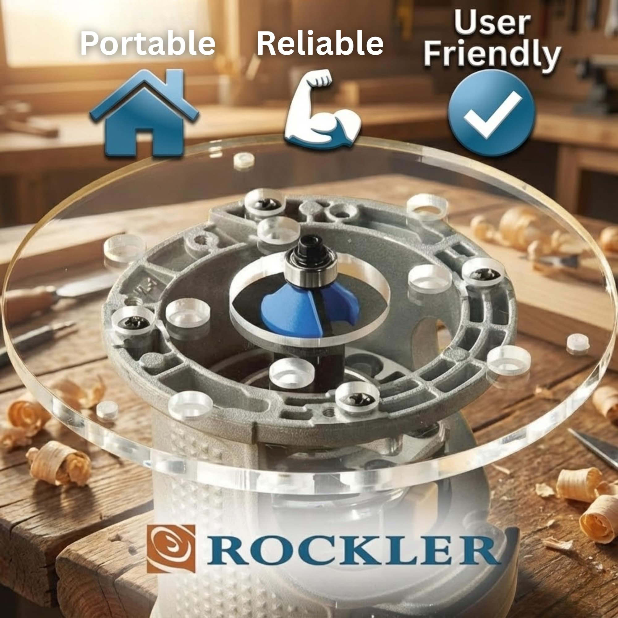 Rockler back-edge pre-drilled holes allow fast mounting to surfaces.