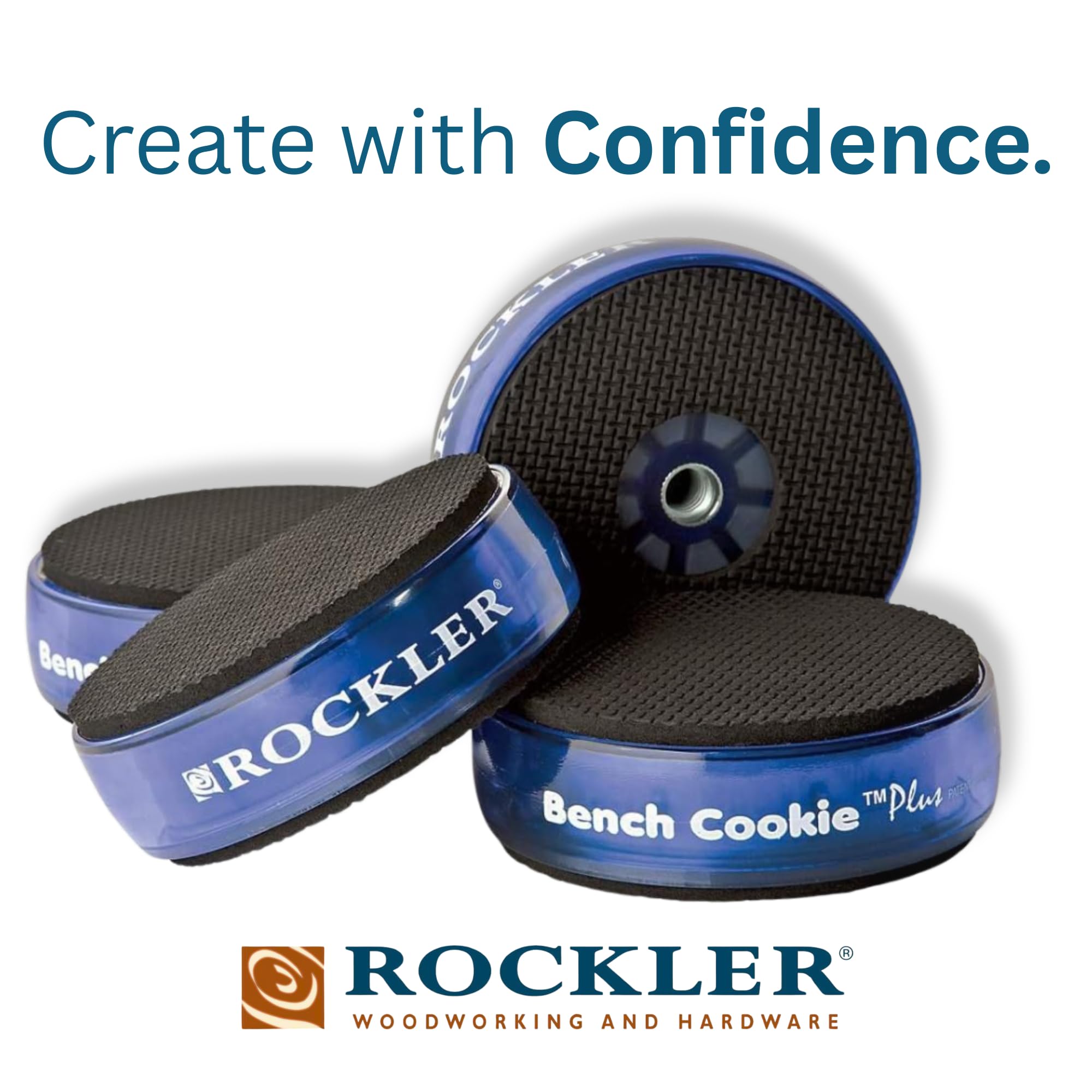 Rockler Bench Cookie Plus pads provide a non-slip grip during sanding tasks.